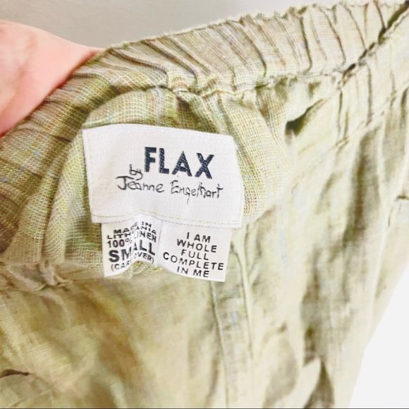 Flax Subtle Rainbow Stitch Full Button Front Maxi Linen Skirt - Picture 6 of 9